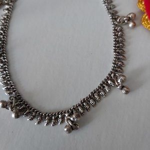 Ankle Bracelet, oxidized silver from Ahmedabad City in Gujarat, India,